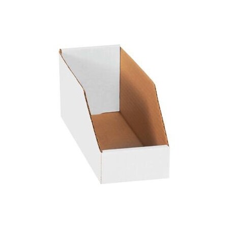 The Packaging Wholesalers GEC™ Open Top Corrugated Bin Boxes, 4"Wx12"Dx4-1/2"H, White BSBINMT412